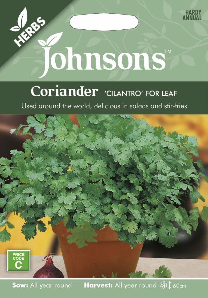 Johnsons Coriander Cilantro For Leaf Seeds 5010931204359